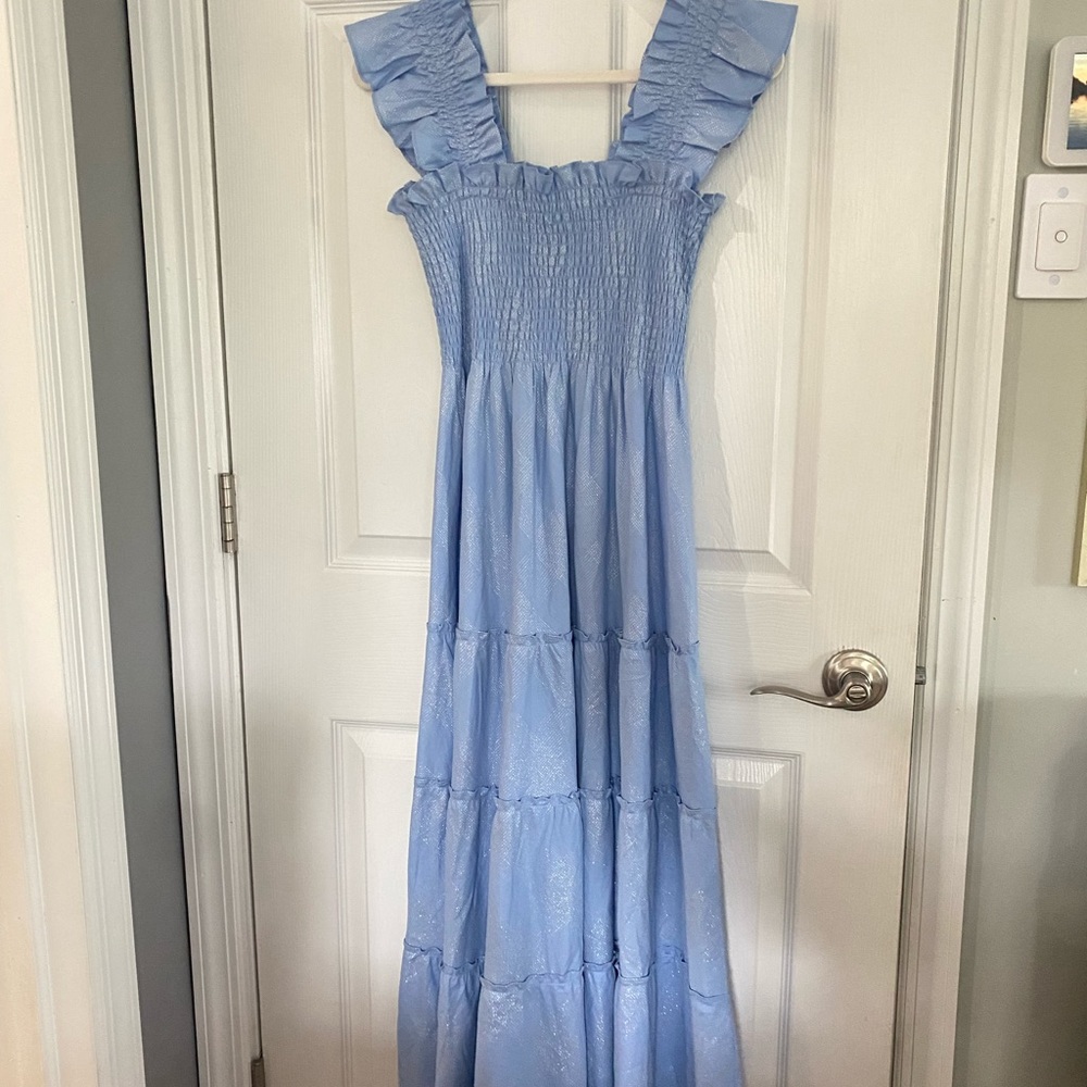 Hill House Light blue check Ellie Nap Dress size XS